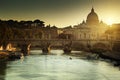 View on Tiber and St Peter Basilica Royalty Free Stock Photo