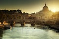 View on Tiber and St Peter Basilica