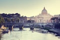 View on Tiber and St Peter Basilica Royalty Free Stock Photo