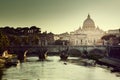 View on Tiber and St Peter Basilica