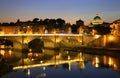 View at Tiber and St. Peter`s cathedral in Rome, Italy Royalty Free Stock Photo