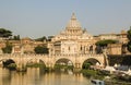 View at Tiber and St. Peter`s cathedral in Rome, Italy Royalty Free Stock Photo