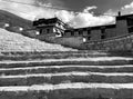 Tibet monastery and landscape near the Himalayas Mountains Royalty Free Stock Photo