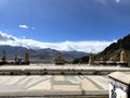 Tibet monastery and landscape near the Himalayas Mountains Royalty Free Stock Photo