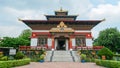 View of the Tibetan temple in Bodhgaya, India