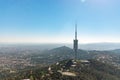 View from Tibidabo on landscape with tv tower in Barcelona, Spain Royalty Free Stock Photo