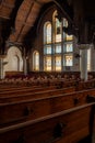 Derelict Wood Pews & Tiffany Stained Glass Windows - Abandoned McDowell Memorial Presbyterian Church - Philadelphia, Pennsylvania