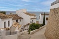 View of the tiled roofs of Altea village with white houses overlooking the sea, province of Alicante, Spain. Royalty Free Stock Photo