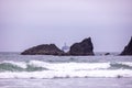 Distant view at Tillamook Lighthouse from Ecola state park, Oregon Royalty Free Stock Photo