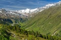 View from Timmelsjoch into Oetztal valley