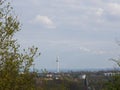 View from the Tippelsberg an dump in the city of Bochum, in the blurred background to the horizon with Telecommunications tower