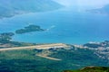 View of Tivat airport from above Royalty Free Stock Photo