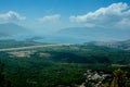 View of Tivat airport from above Royalty Free Stock Photo