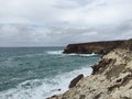 View to Ajuy coastline with vulcanic mountains on Fuerteventura island, Canary Islands, Spain