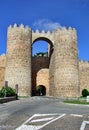 The Alcazar gate in the ancient city walls of Avila,Spain Royalty Free Stock Photo