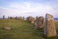 View to the stones of Ales stenar, South of Sweden