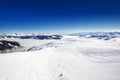 View to Alpine mountains in Austria from Kitzbuehel ski resort - one of the best ski resort in the world Royalty Free Stock Photo
