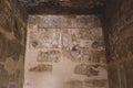 View to an Ancient Egyptian Hieroglyphic Drawing on the wall of the Karnak Temple Complex near Luxor