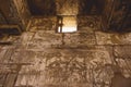 View to an Ancient Egyptian Hieroglyphic Drawing on the wall of the Karnak Temple Complex near Luxor