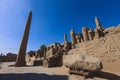 View to the Ancient Egyptian Ruins of Obelisk of Thutmosis I in Karnak Temple Complex near Luxor Royalty Free Stock Photo