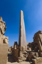 View to the Ancient Egyptian Ruins of Obelisk of Thutmosis I in Karnak Temple Complex near Luxor Royalty Free Stock Photo