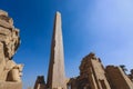 View to the Ancient Egyptian Ruins of Obelisk of Thutmosis I in Karnak Temple Complex near Luxor Royalty Free Stock Photo