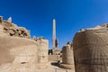 View to the Ancient Egyptian Ruins of Obelisk of Thutmosis I in Karnak Temple Complex near Luxor Royalty Free Stock Photo