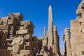 View to the Ancient Egyptian Ruins of Obelisk of Thutmosis I in Karnak Temple Complex near Luxor Royalty Free Stock Photo