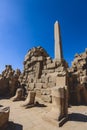 View to the Ancient Egyptian Ruins of Obelisk of Thutmosis I in Karnak Temple Complex near Luxor Royalty Free Stock Photo