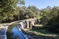 view to aquaduct at San Antonio mission trail