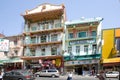 view to area Chinatown in San Francisco . San Francisco China town is the biggest in the US with around 85000 citizen