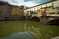 View to the Arno river and old bridge Ponte Vecchio in Florence, Italy Royalty Free Stock Photo