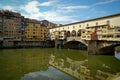 View to the Arno river and old bridge Ponte Vecchio in Florence, Italy Royalty Free Stock Photo