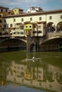 View to the Arno river and old bridge Ponte Vecchio in Florence, Italy Royalty Free Stock Photo