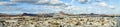 View to Arrecife and the volcanos of Lanzarote