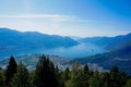 View to Ascona and Italy with Maggia delta from Cardada Royalty Free Stock Photo