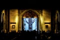 View to the Atlas Statue from Inside St. Patrick's Cathedral - Manhattan, New York City Royalty Free Stock Photo