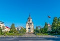 View to the Avram Iancu Square and the Dormition of the Theotokos Cathedral, the most famous Romanian Orthodox church of Cluj-