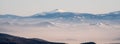 View to Babia hora from Lysa hora hill in winter Moravskoslezske Beskydy mountains in Czech republic