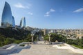 View to Baku city from Upland park, Marble stairs