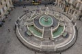 View to baroque fountain with nude figurines on piazza Pretoria