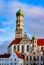 View to the Basilica of SS. Ulrich and Afra in the city of Augsburg, Germany Royalty Free Stock Photo