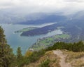 View to bavarian lake walchensee from herzogstand mountain Royalty Free Stock Photo