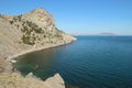 The view to the beach on Golitsyn`s Trail, or Falcon Trail, in Novy Svit town, Crimea Royalty Free Stock Photo