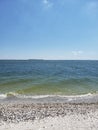 View to a beach on Kinburn Spit, Mykolaiv oblast Royalty Free Stock Photo