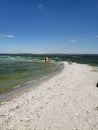 View to a beach on Kinburn Spit, Mykolaiv oblast Royalty Free Stock Photo