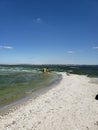 View to a beach on Kinburn Spit, Mykolaiv oblast Royalty Free Stock Photo