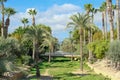 View to beautiful Albir resort. Bulevard dels Musics with bridges and palm trees. Albir is popular relaxing holiday Royalty Free Stock Photo