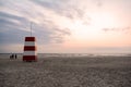 View to beautiful landscape with beach and sand dunes near Henne Strand, North sea coast landscape Jutland Denmark Royalty Free Stock Photo