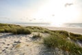 View to beautiful landscape with beach and sand dunes near Henne Strand, North sea coast landscape Jutland Denmark Royalty Free Stock Photo